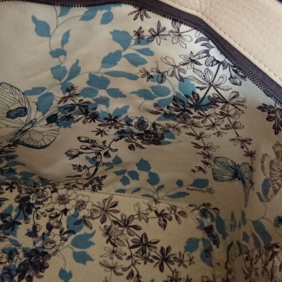 Brighton Scroll weaved straw tote purse leather - butterfly design - Picture 11 of 16